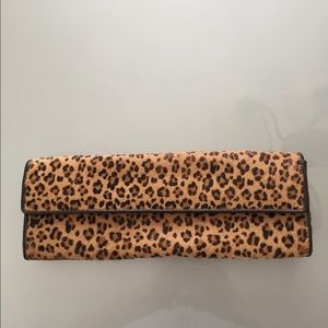 Aldo Leopard Print Cow Hair Clutch
